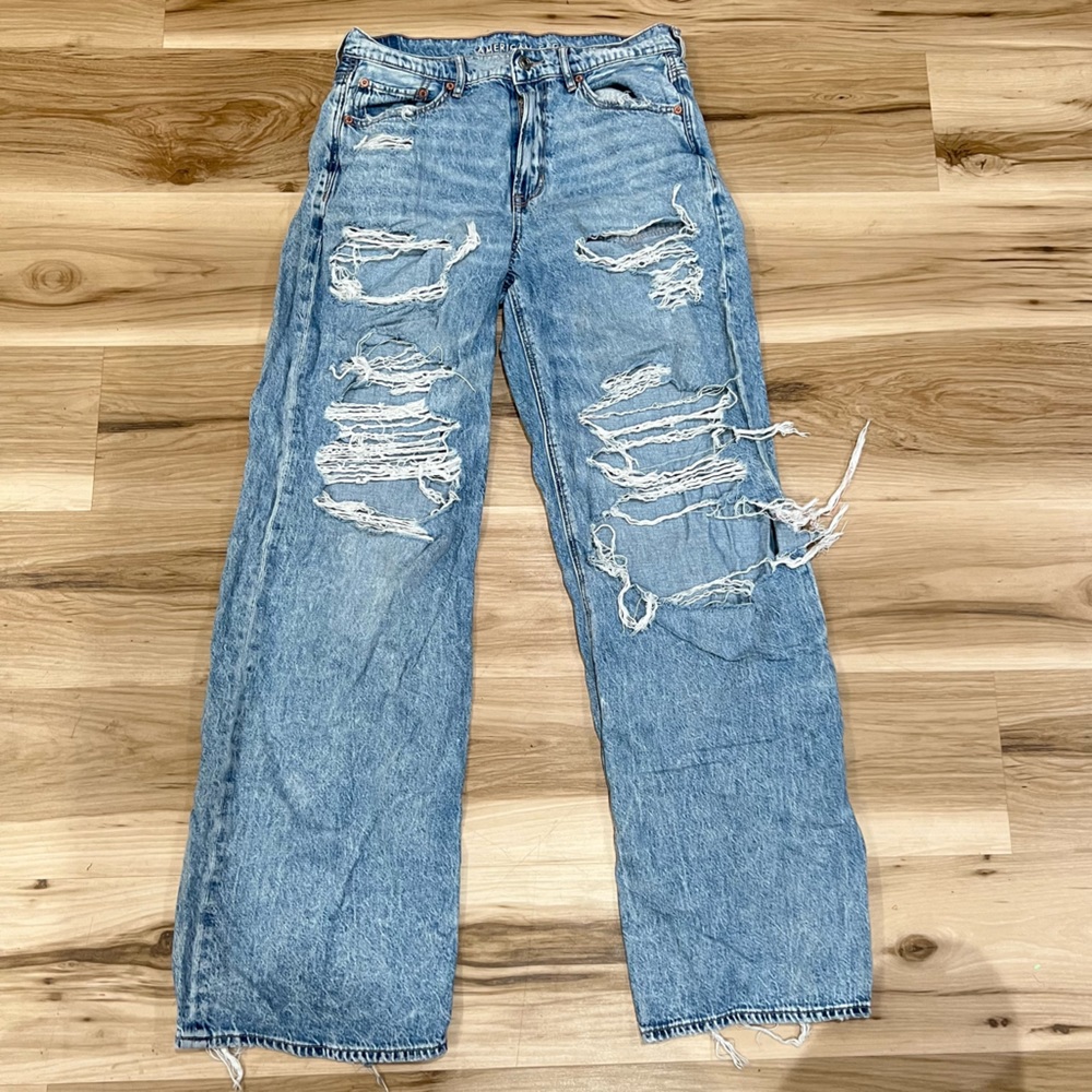 American Eagle Super High Rise Baggy Wide Leg Jeans Women’s 8